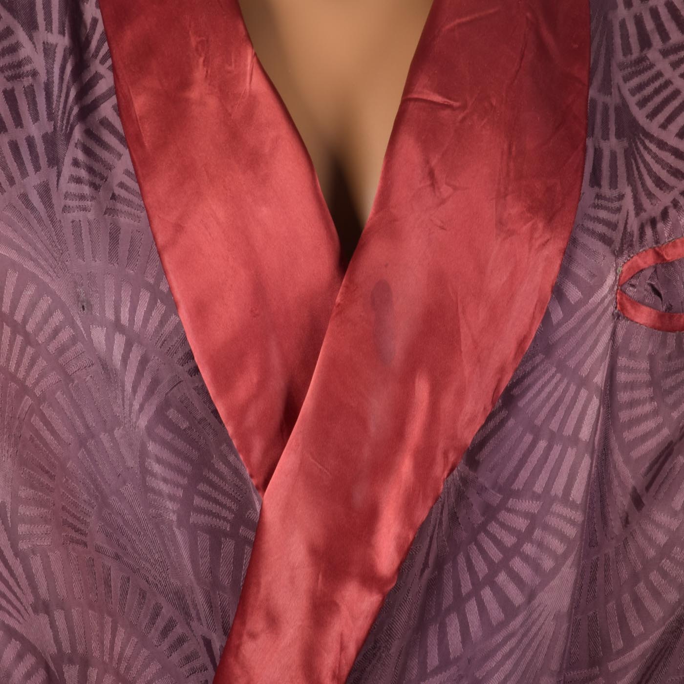 1940s Mens Rayon Robe with Art Deco Pattern