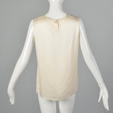 Medium Chanel Ivory Silk Shell Top 1980s