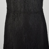 XL 1930s Dress Black Vintage Lace Maxi Sleeveless