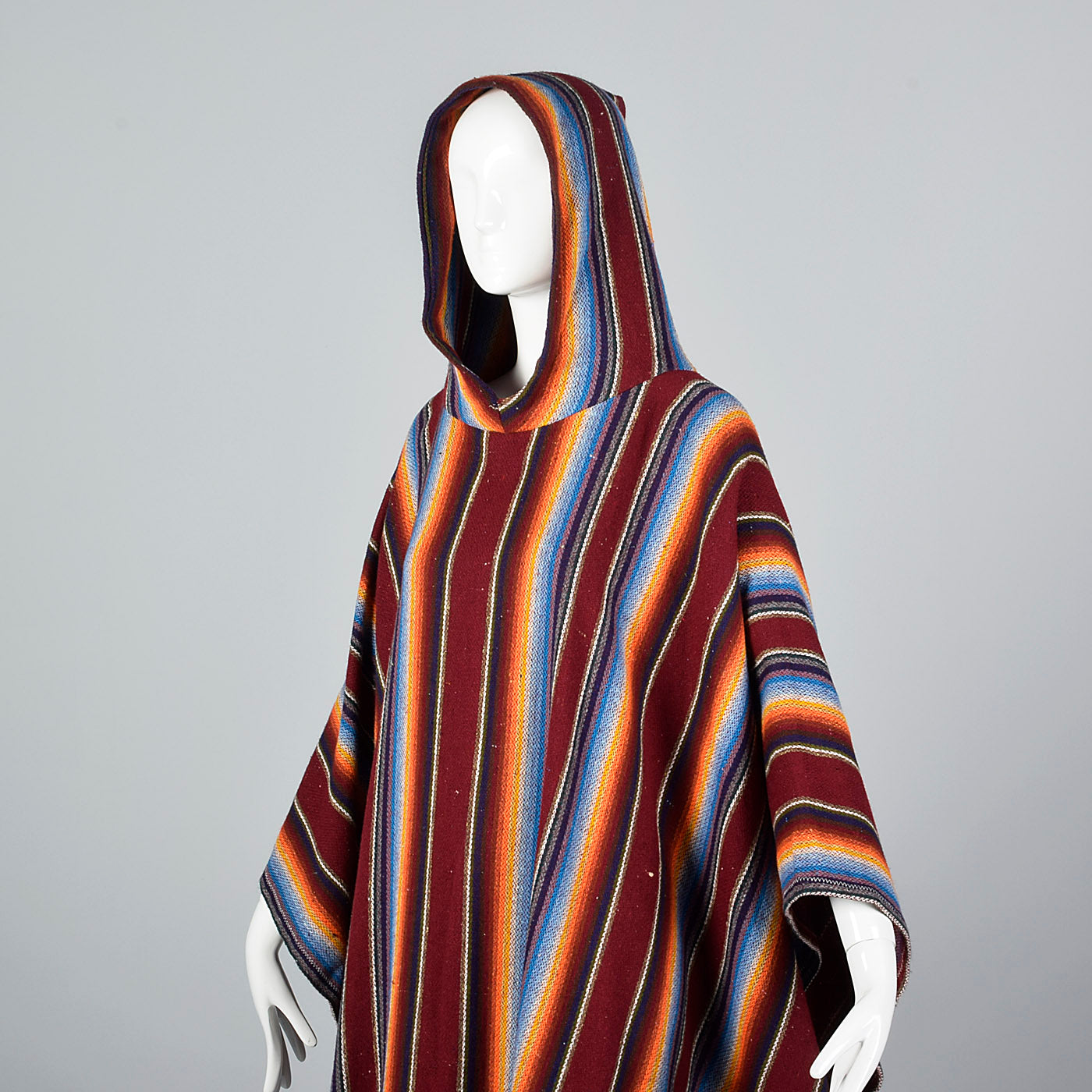 1970s Hooded Blanket Poncho