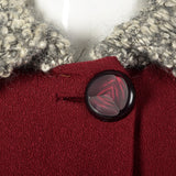 XL 1940s Burgundy Swing Coat
