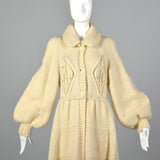 1970s Elizabeth Arden Chunky Knit Sweater Coat