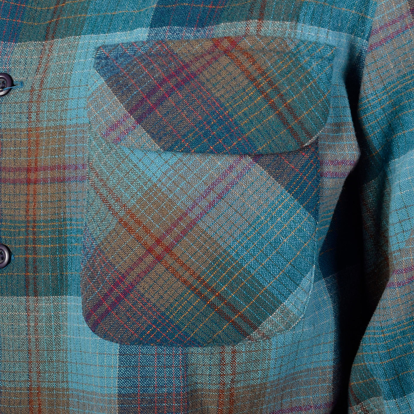 1960s Mens Pendleton Board Shirt in Blue Plaid