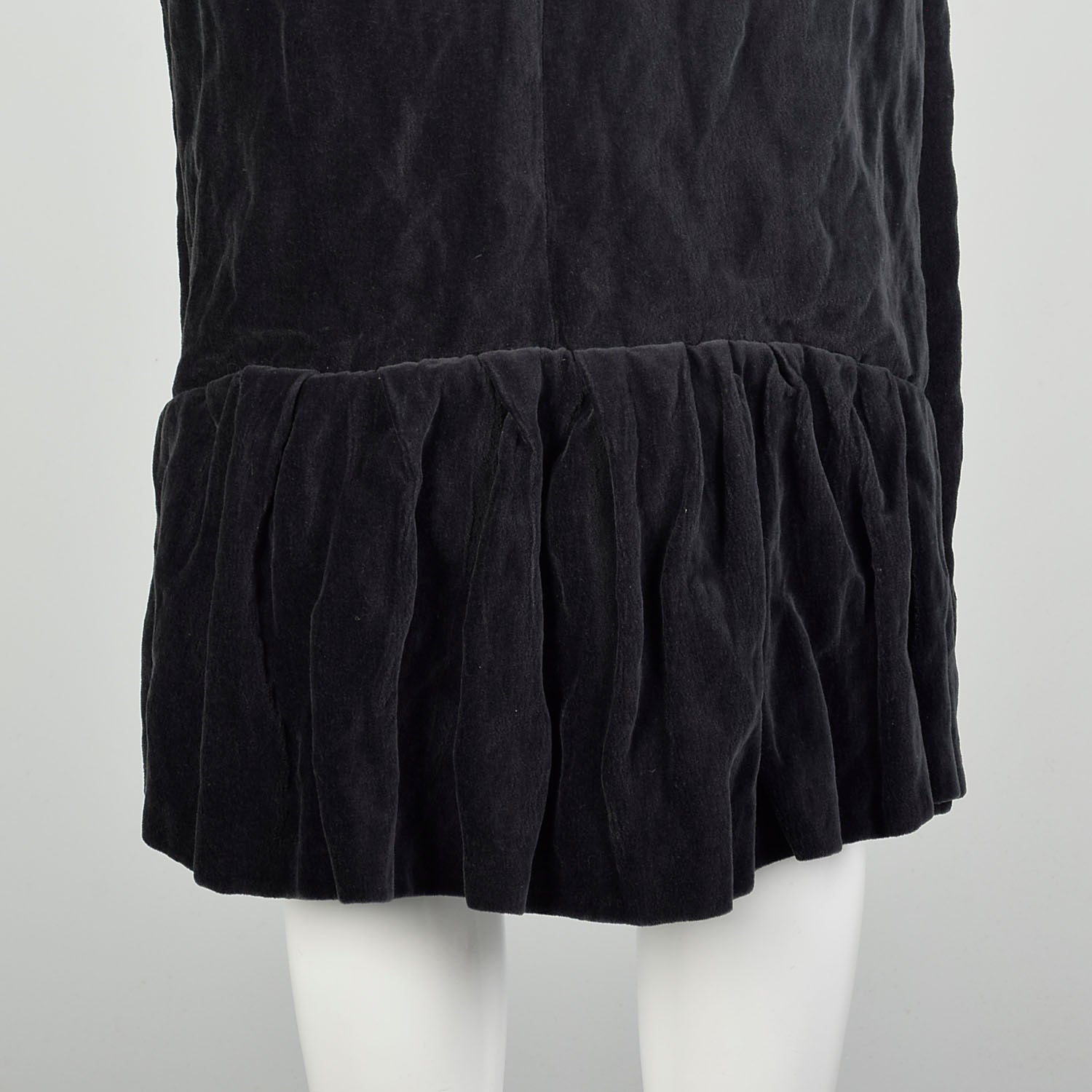 Medium 2005 Skirt Lanvin Winter Collection Zip Side Grey Velvet Ruffle
