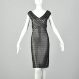 Small Tadashi Collection Dress Sexy Bodycon Silver Gunmetal Metallic Sleeveless