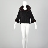 Large 1950s Black Persian Lamb Fur Coat