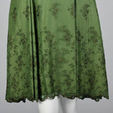 1960s Green Dress with Velvet Bodice
