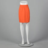 2010s Bright Orange Pencil Skirt