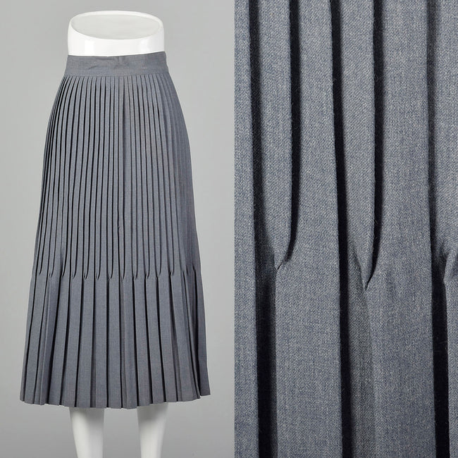 Small 1950s Gray Burlington Mills Pleated Skirt