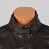 Small-Medium Ted Baker Cafe Racer Black Leather Jacket