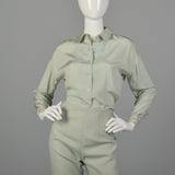 XS Pastel Green Jax Shirt and Cigarette Pants Set