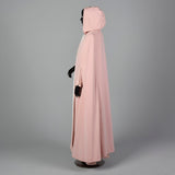 1970s Pink Knit Maxi Dress with Cape