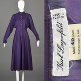 1980s Karl Lagerfeld Purple Wool Midi Dress