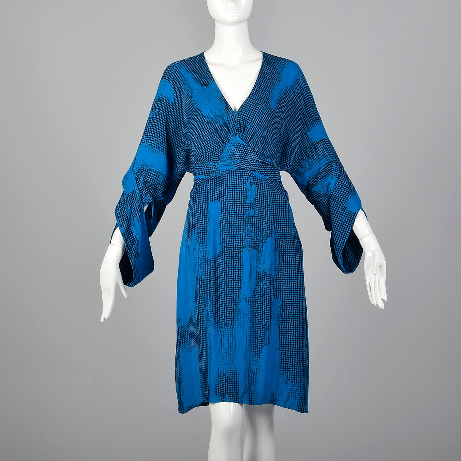 2000s Stella McCartney Blue Print Silk Dress