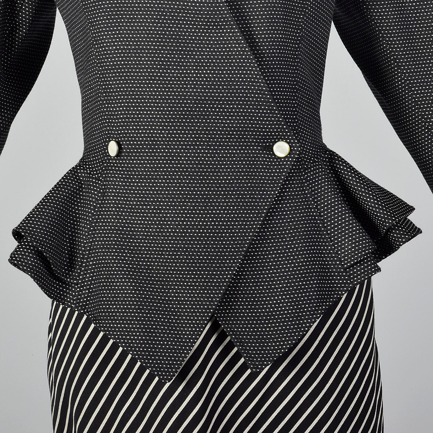 1980s Emanuel Ungaro Parallele Stripe Skirt Suit