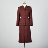1940s Red and Black Check Skirt Suit