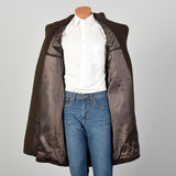 XL 1960s Mens Cashmere Winter Coat Chocolate Brown
