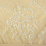Small 1970s William Pearson Dress Cream Lace Bell Sleeve Bohemian Bridal Wedding