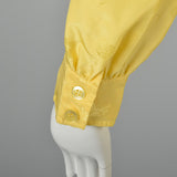 1970s Yellow Day Dress with Belted Waist