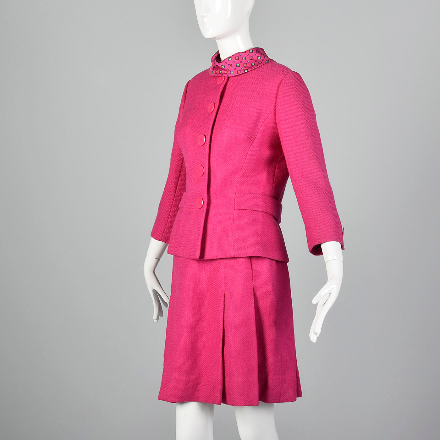 1960s Matthews Hot Pink Skirt Suit