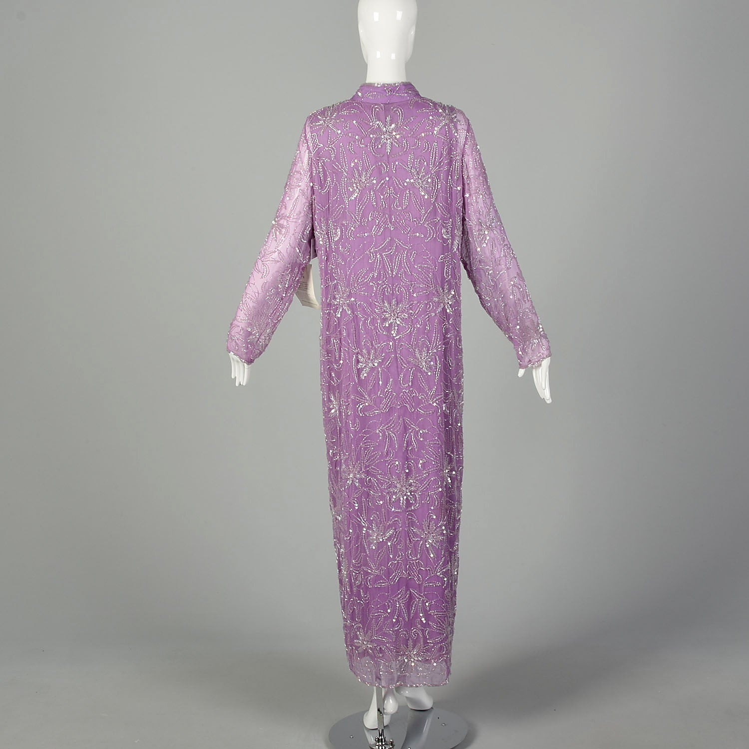 XXL Lavender Silk Beaded Dress Evening Topper Formal Jacket Set