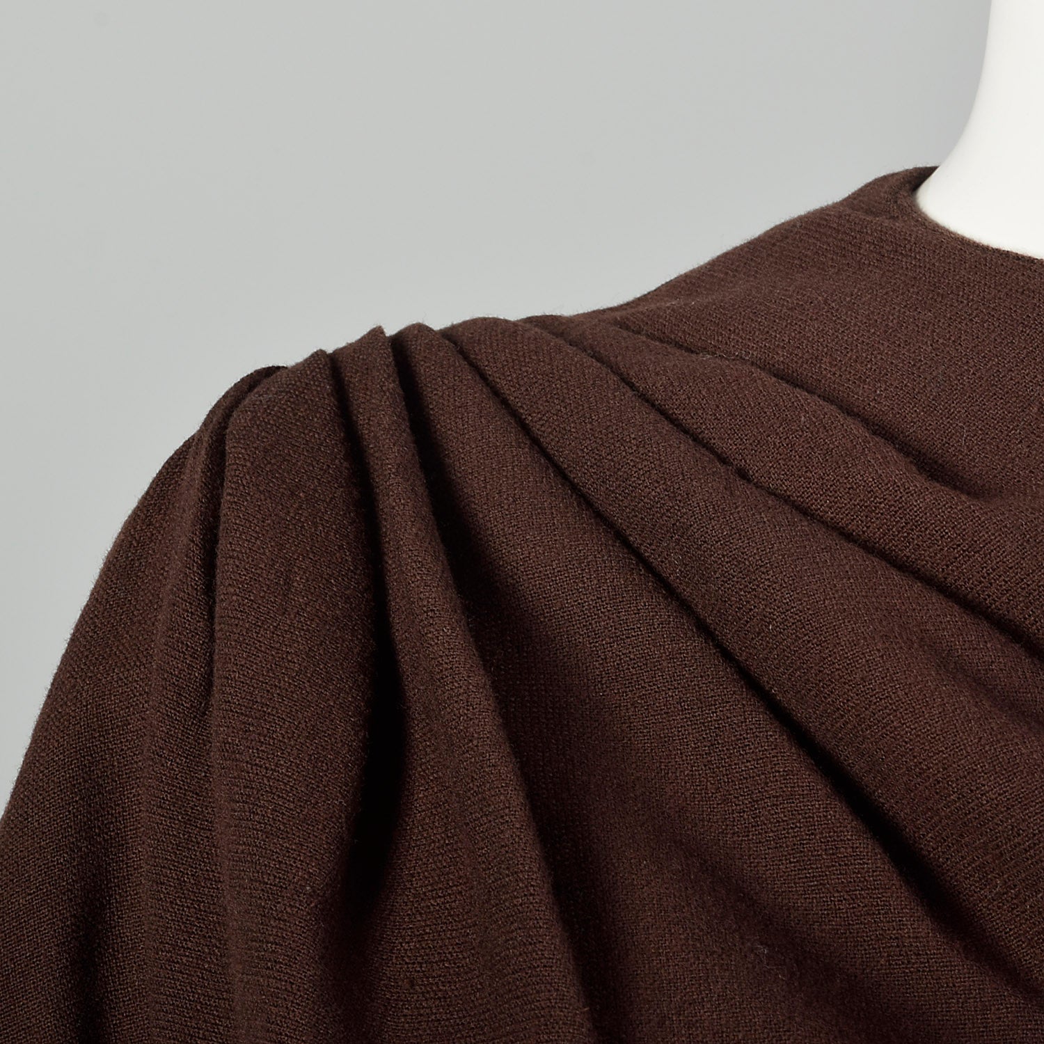 Medium 1940s Dorothy O'Hara Brown Wool Dress