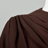 Medium 1940s Dorothy O'Hara Brown Wool Dress