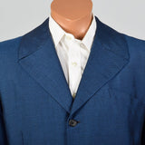 42L 1960s Mens Blue Diagonal Stripe Suit