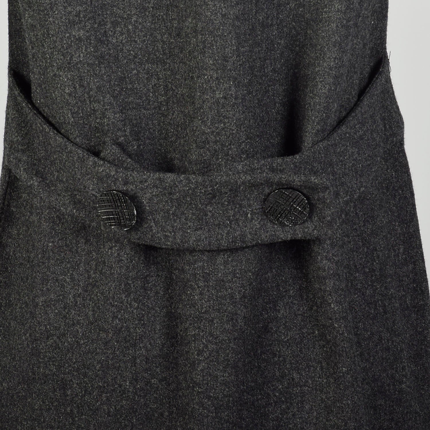 Medium 1960s Wool Dress Gray Double Breasted Casual