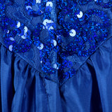 Small 1980s Ballgown Mike Bennet Dress Royal Blue Sequin Gown Prom Pageant Formal Event Full Skirt