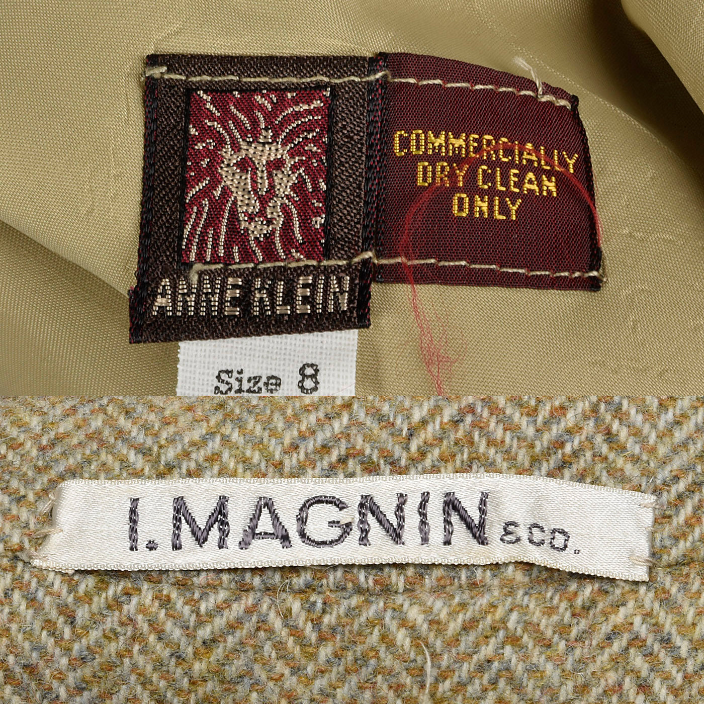 1970s Anne Klein Tweed Safari Style Suit