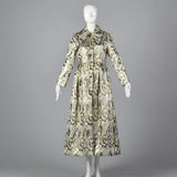 Dramatic 1970s Metallic Brocade Maxi Coat