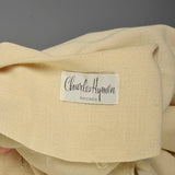 XL 1960s Dress Cream Classic Shirtwaist Rhinestone Wedding