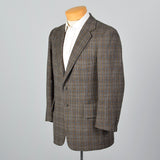 1970s Mens Gray and Yellow Plaid Jacket