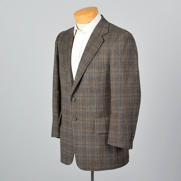 1970s Mens Gray and Yellow Plaid Jacket – Style & Salvage