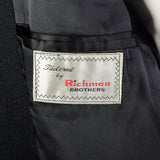 1960s Large Richman Brothers Black Lightweight Wool Outerwear Winter Overcoat