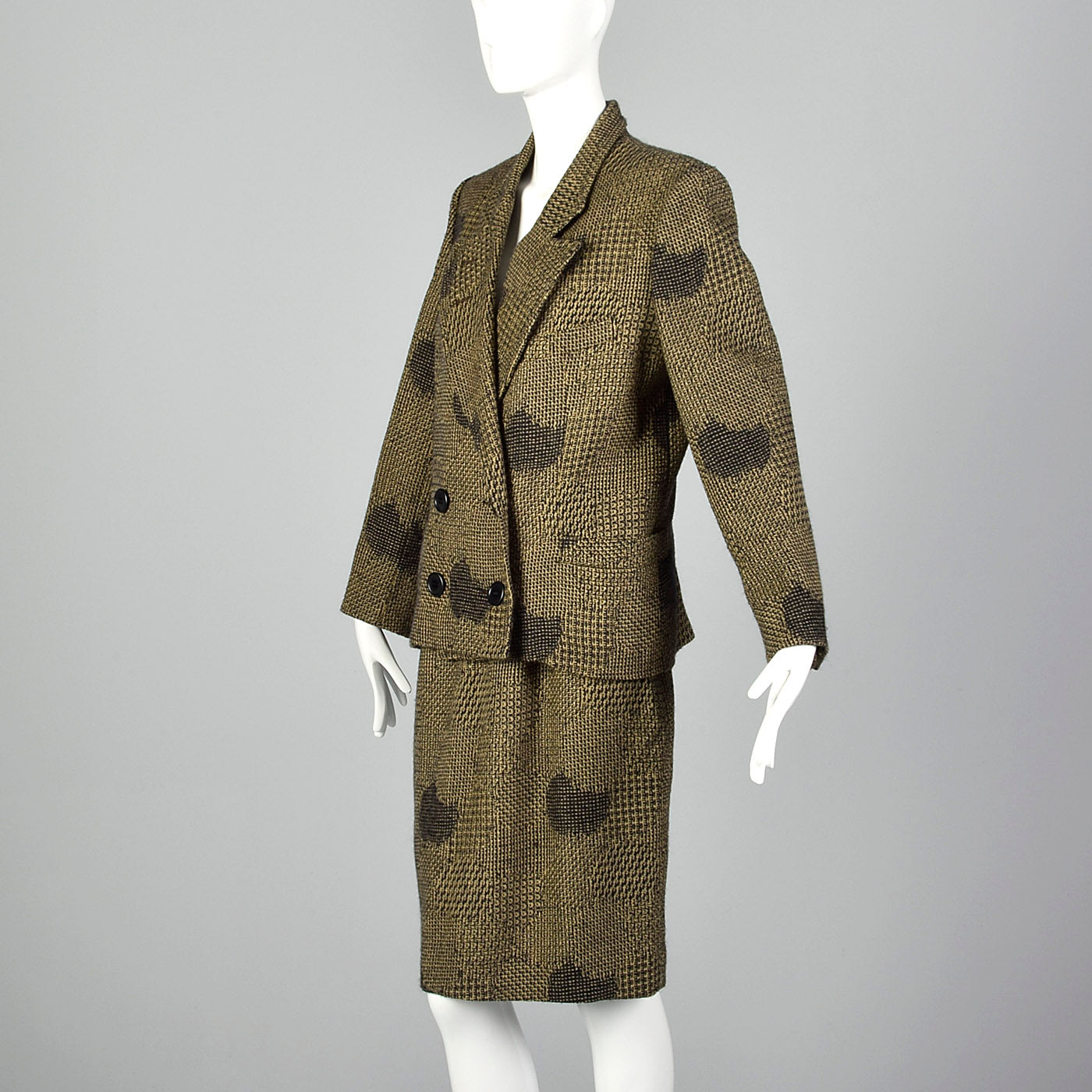 1980s Dorothee Bis Tweed Skirt Suit with Oversized Jacket