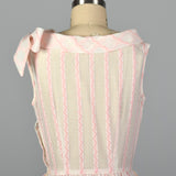 1950s Pink and White Sheer Day Dress