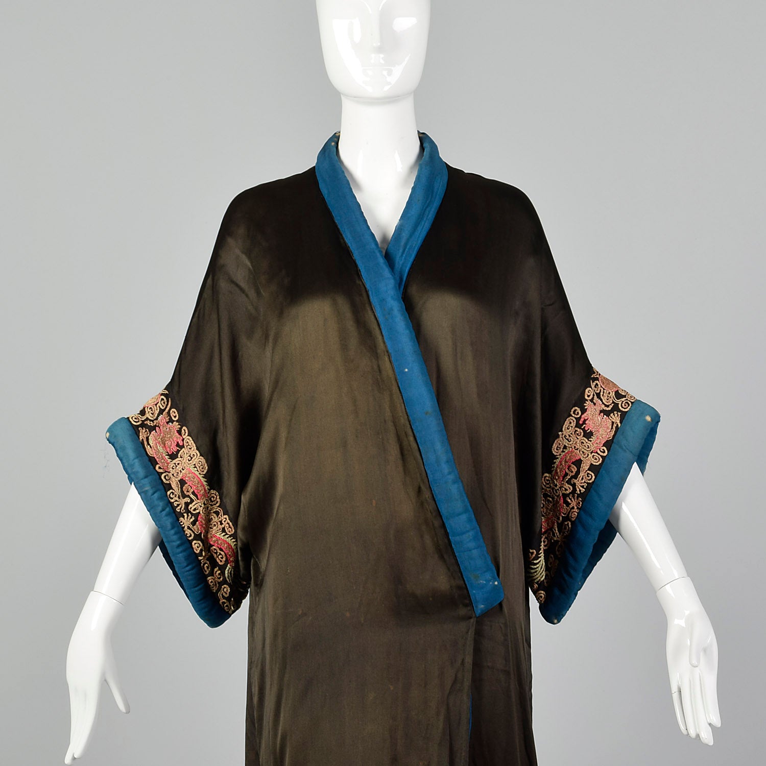 1920s Opera Coat with Embroidered Dragon Sleeves