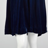 Small 1930s Blue Velvet Dress