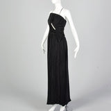 1970s Mary McFadden Black Pleated Dress