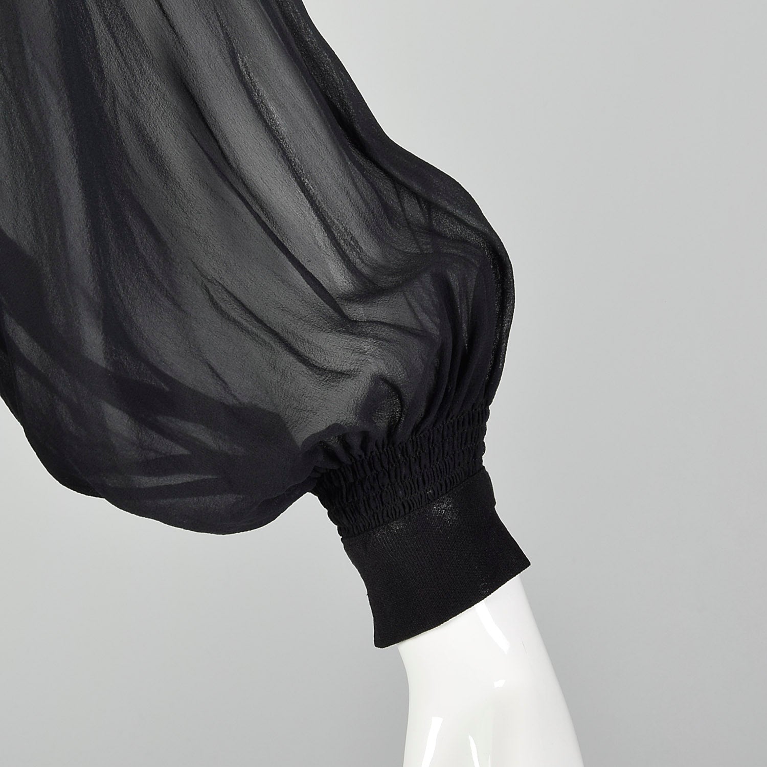 Medium 1930s Sheer Black Shirt