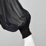 Medium 1930s Sheer Black Shirt