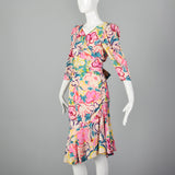1980s Lanvin Pink Silk Two Piece Set
