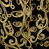 1930s Black Velvet Dressing Gown with Decorative Pocket