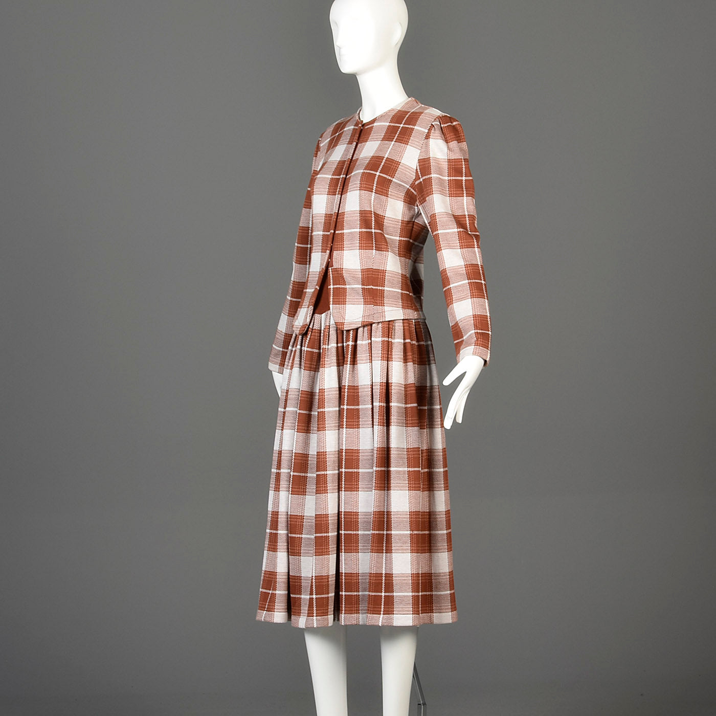 1980s Norma Kamali Knit Separates Set in Plaid