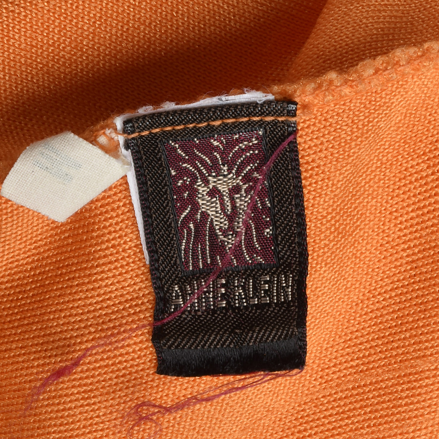 1970s Anne Klein Shiny Orange Tube Top