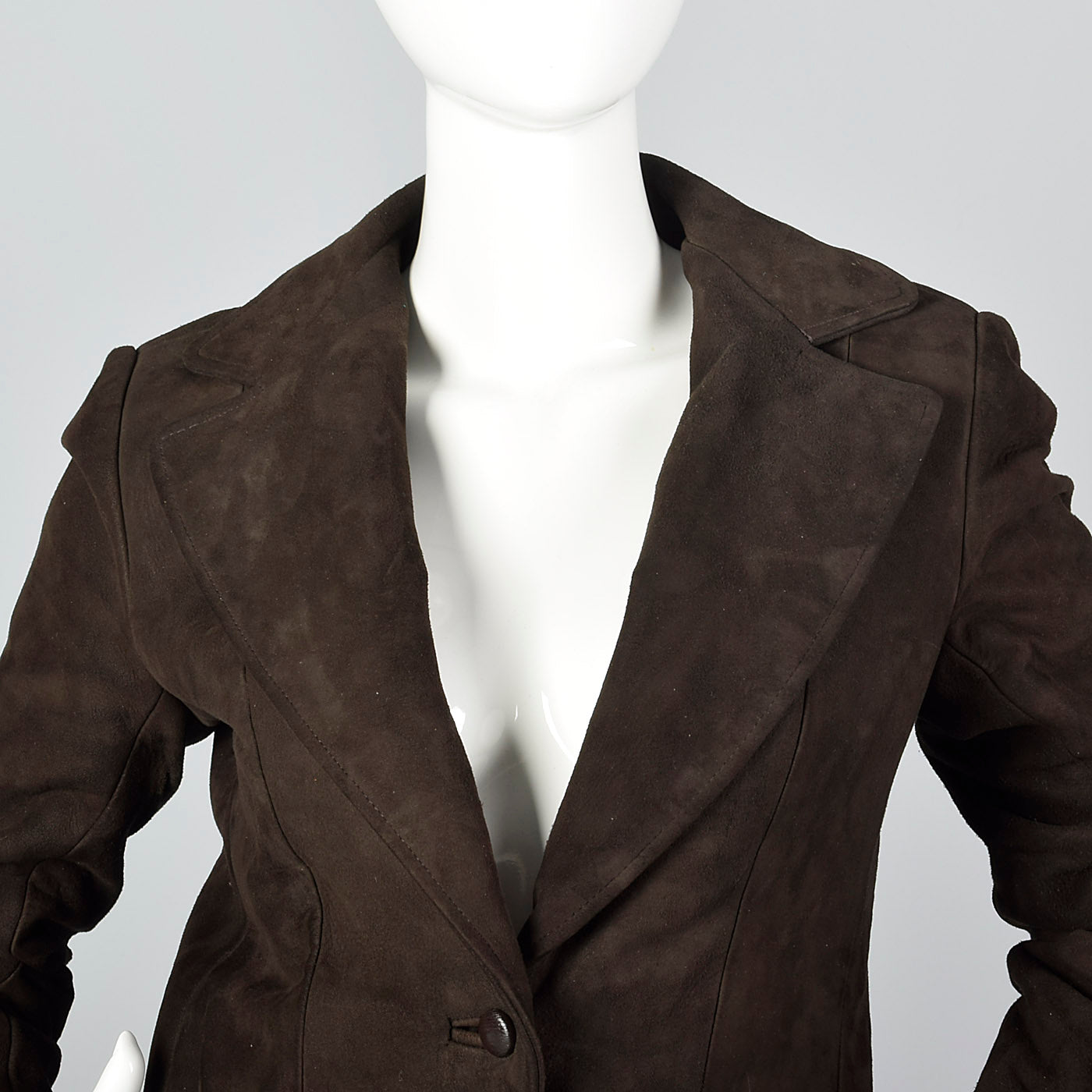 1970s Brown Suede Leather Suit