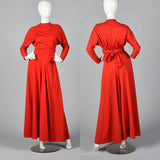 XS Pauline Trigere 1970s Red Two Piece Pant Set
