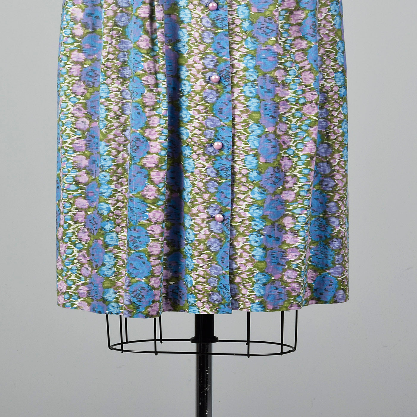 1950s Abstract Floral Print Dress